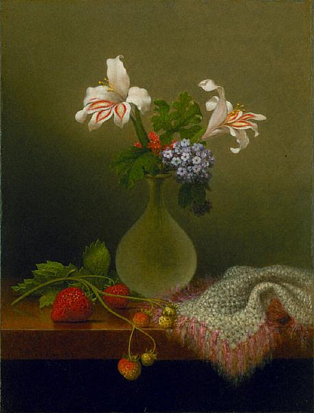 Martin Johnson Heade A Vase of Corn Lilies and Heliotrope Sweden oil painting art